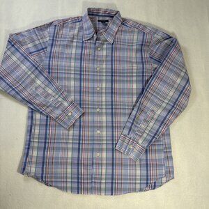 J.Crew Shirt Mens Medium Blue, Red, Pink‎ Button Up Long Sleeve Plaid